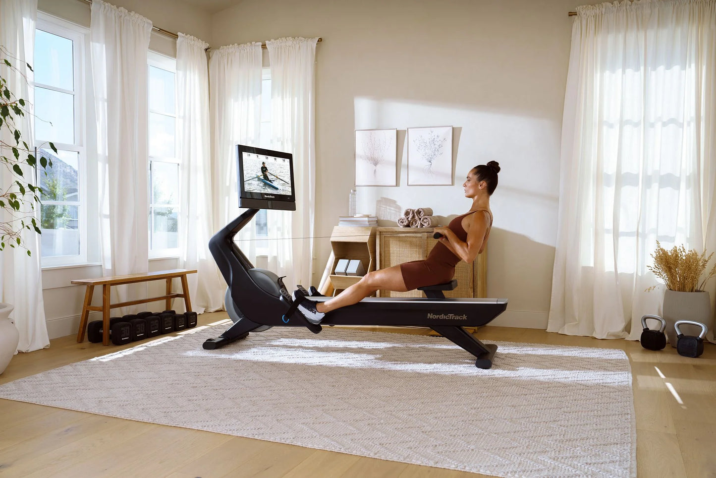 RW900; Ifit-Enabled Rower with 22 Inch Pivoting Touchscreen