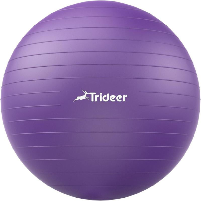 Trideer Yoga Ball Exercise Ball for Working Out, 5 Sizes Gym Ball, Birthing Ball for Pregnancy, Swiss Ball for Physical Therapy, Balance, Stability, Fitness, Office Ball Chair, Quick Pump Included