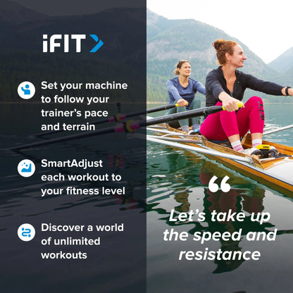 RW900; Ifit-Enabled Rower with 22 Inch Pivoting Touchscreen