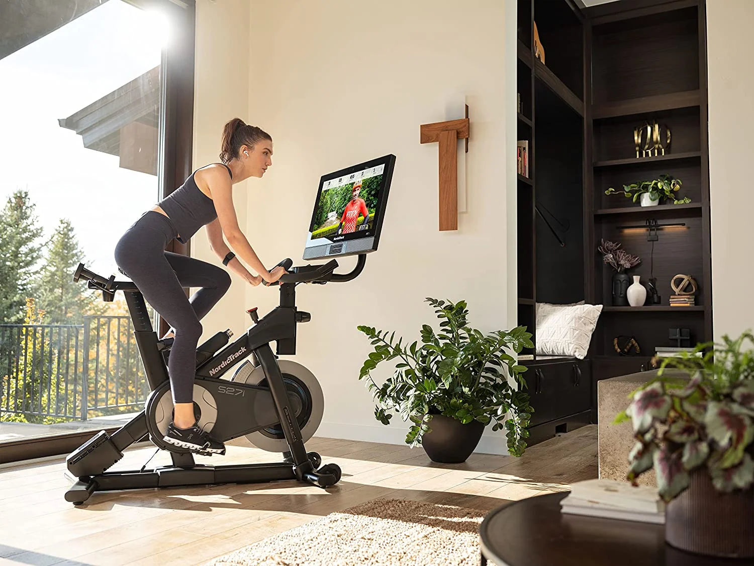 Commercial Series S27I; Ifit-Enabled Indoor Exercise Bike with 27 Inch Pivoting Touchscreen and Incline/Decline Functionality