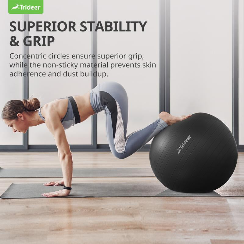 Trideer Yoga Ball Exercise Ball for Working Out, 5 Sizes Gym Ball, Birthing Ball for Pregnancy, Swiss Ball for Physical Therapy, Balance, Stability, Fitness, Office Ball Chair, Quick Pump Included