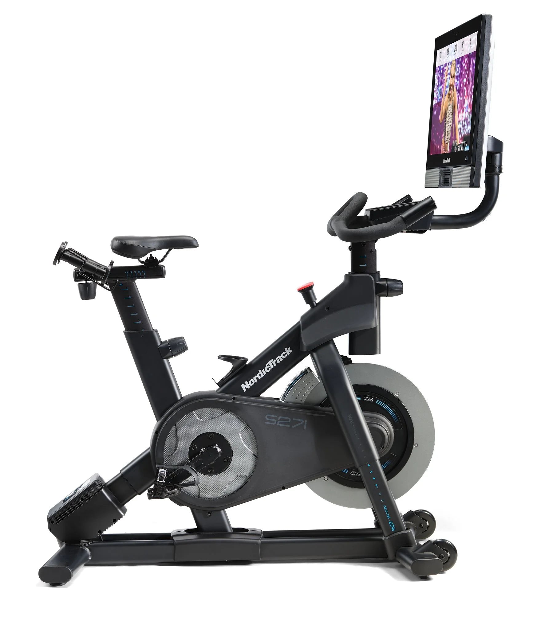 Commercial Series S27I; Ifit-Enabled Indoor Exercise Bike with 27 Inch Pivoting Touchscreen and Incline/Decline Functionality